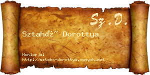 Sztahó Dorottya névjegykártya