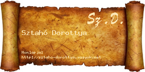 Sztahó Dorottya névjegykártya